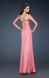 Sparkly Chiffon With Open V-back Long Winter Formal Dresses